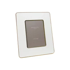 White & Gold Enamel Studio Photo Frame 5x7