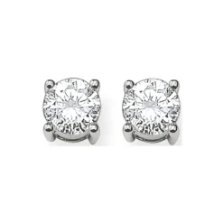 White Stone Ear Studs