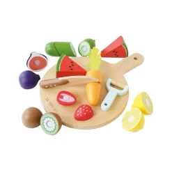 Wooden Chopping Board & Sliceable Play Food