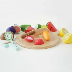 Wooden Chopping Board & Sliceable Play Food