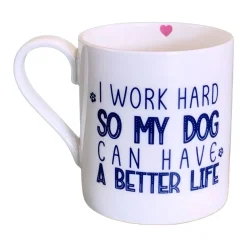 Work Hard Dog Fine China Mug