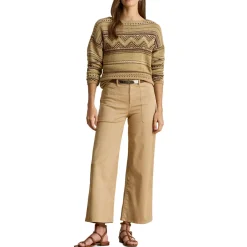 Yurshane Stretch Cropped Wide Leg Chinos