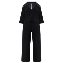 Zip-Detail Wide Leg Jumpsuit