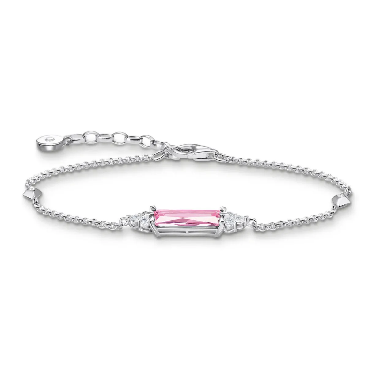 Zirconia Pendant Fine Link Bracelet